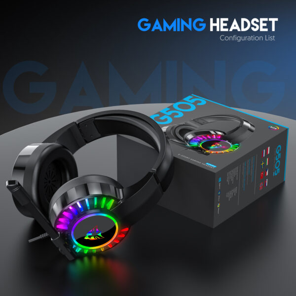 5.1 USB gaming headphones for laptop 50mm drivers omni directional mic bass surround sound G505 - 图片 2