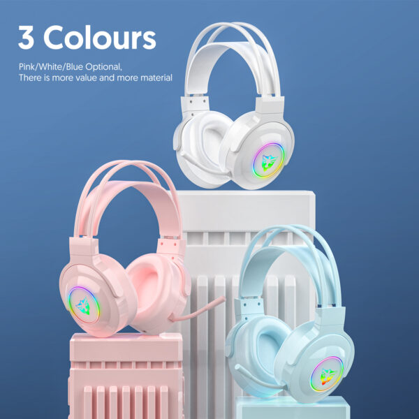7.1 USB gaming headset, RGB gaming headphone with dual headband,long microphone G803 - 图片 2