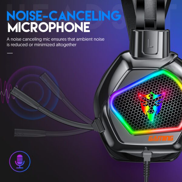 5.1 USB Wholesale RGB gaming headsets with noise cancellation mic for gaming 3.5mm*USB plug wired headphone G601 - 图片 6
