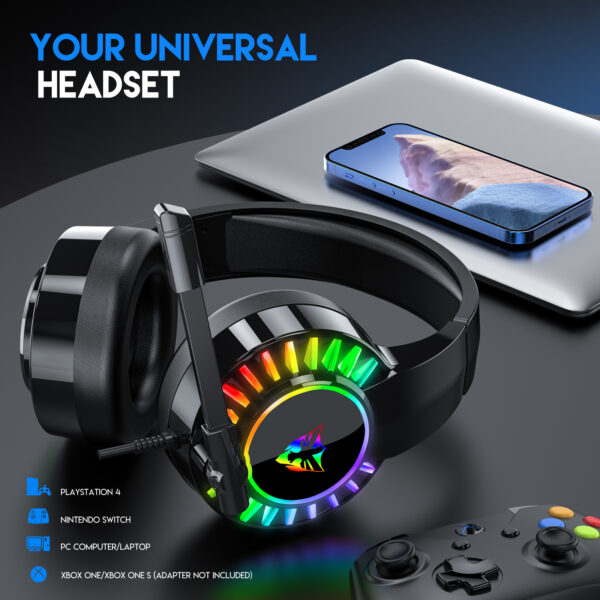 5.1 USB gaming headphones for laptop 50mm drivers omni directional mic bass surround sound G505 - 图片 5