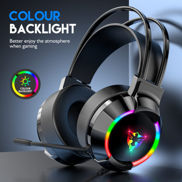 7.1 USB gaming headset, RGB gaming headphone with dual headband,long microphone G606 - 图片 6