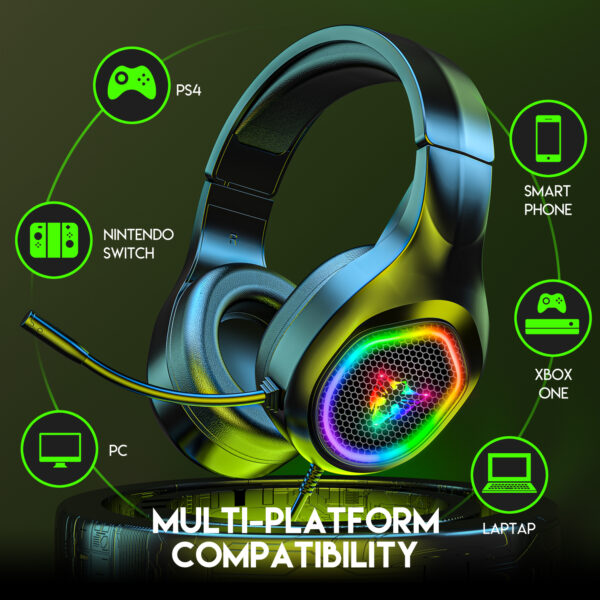 5.1 USB gaming headphones for laptop 50mm drivers omni directional mic bass surround sound G503 - 图片 6