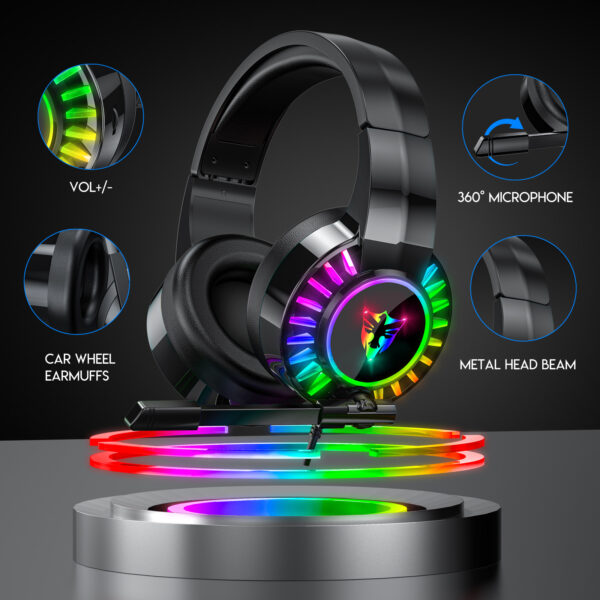 5.1 USB gaming headphones for laptop 50mm drivers omni directional mic bass surround sound G505 - 图片 6