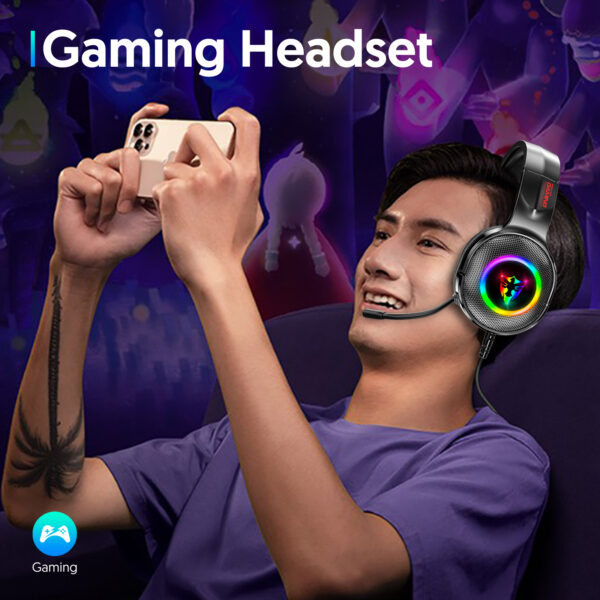 7.1 USB gaming headset, RGB gaming headphone with long microphone G805 - 图片 6