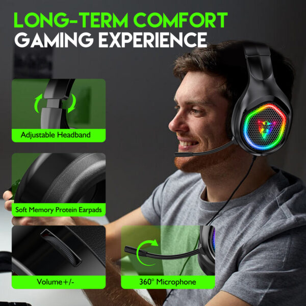 5.1 USB gaming headphones for laptop 50mm drivers omni directional mic bass surround sound G503 - 图片 7