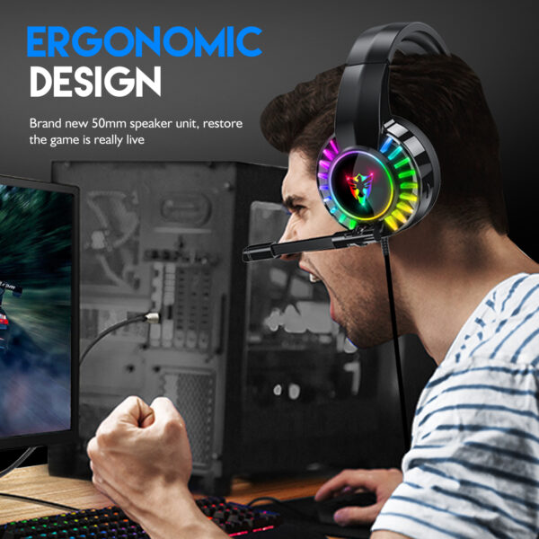 5.1 USB gaming headphones for laptop 50mm drivers omni directional mic bass surround sound G505 - 图片 7
