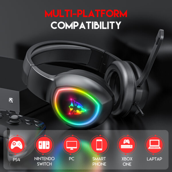 5.1 USB gaming headphones for laptop 50mm drivers omni directional mic bass surround sound G502 - 图片 8