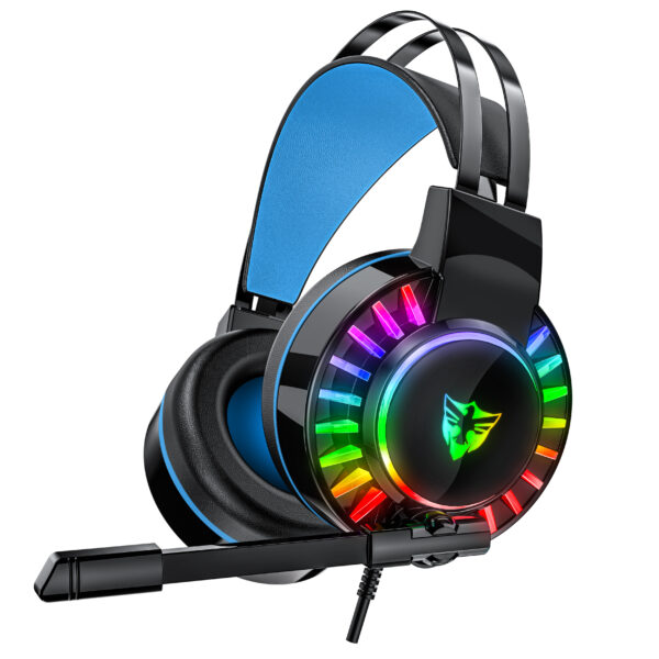 5.1 USB gaming headset, RGB gaming headphone with dual headband,long microphone G605 - 图片 2