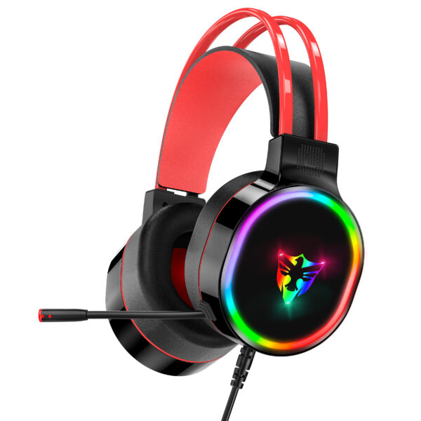 7.1 USB gaming headset, RGB gaming headphone with dual headband,long microphone G607
