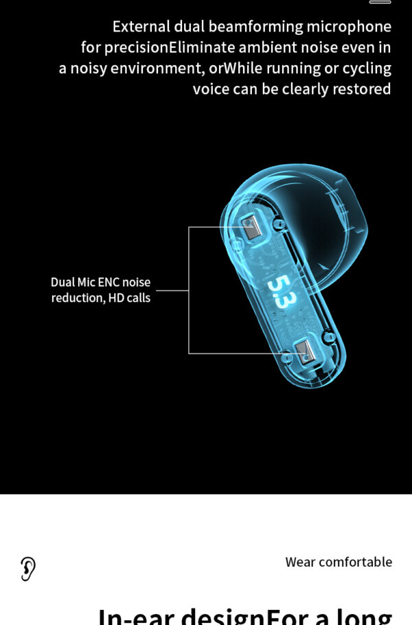 Wholesale price TWS Wireless earphone BT5.3 stereo earbuds headset Model: H11 - 图片 2